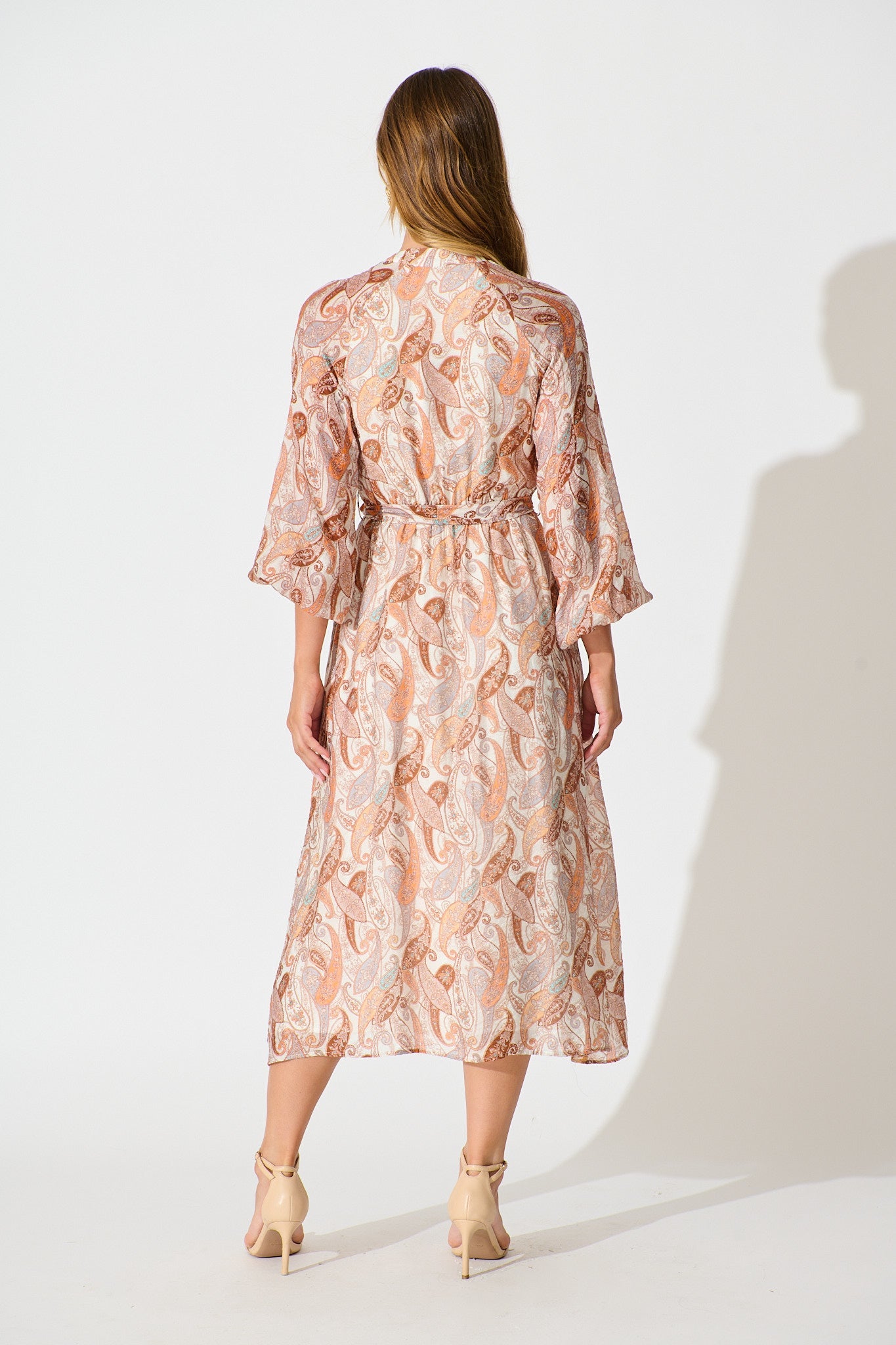 Ayden Dress in Brown with Multi Print