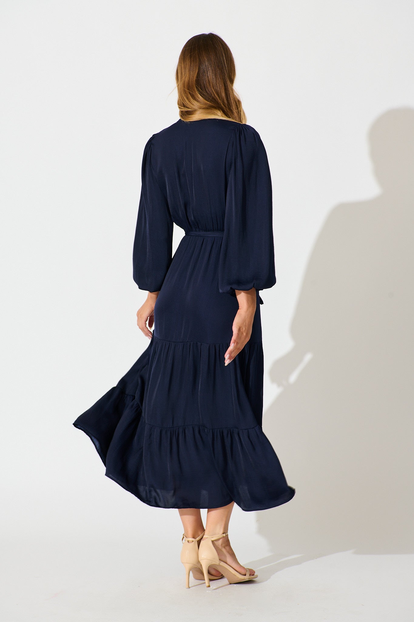Glimmer Midi Dress in Navy