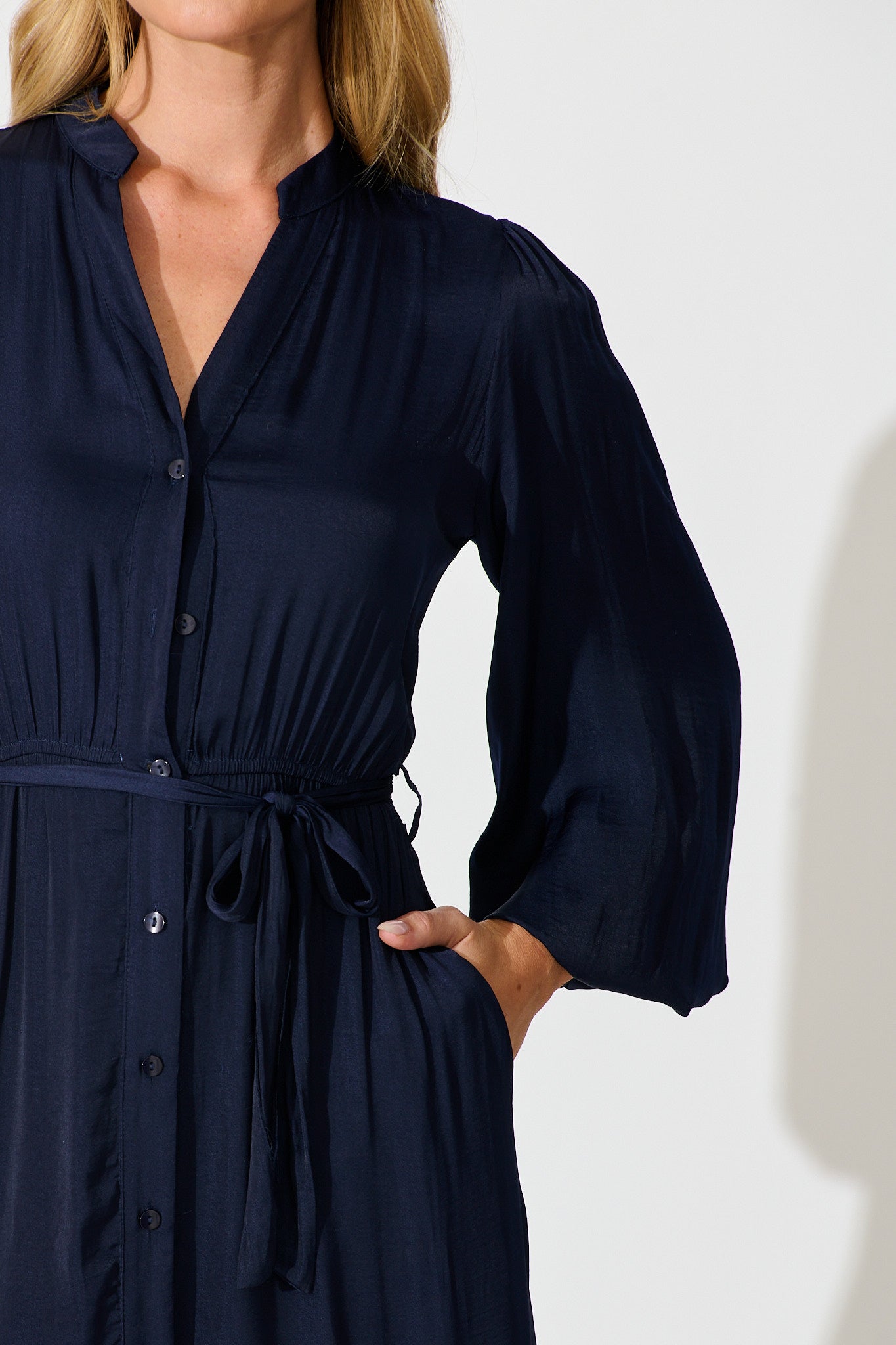 Glimmer Midi Dress in Navy