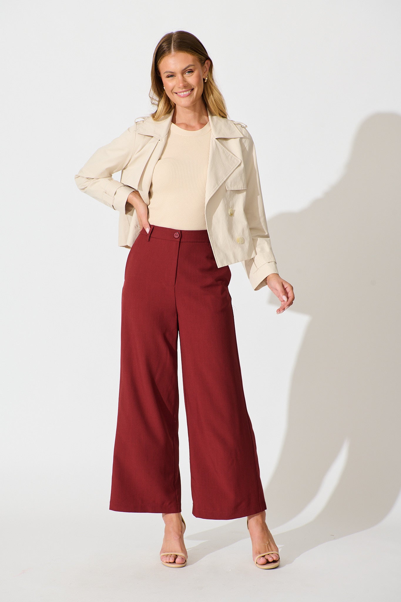 Office Talk Pant in Wine