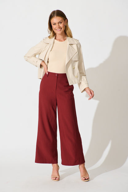 Office Talk Pant in Wine
