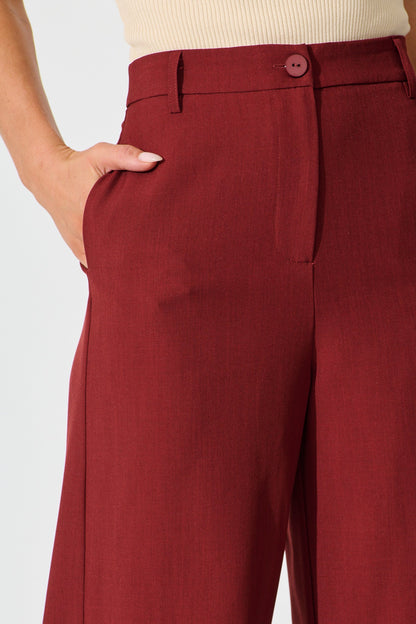 Office Talk Pant in Wine
