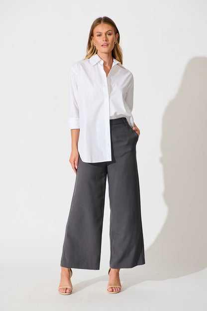 Office Talk Pant in Charcoal