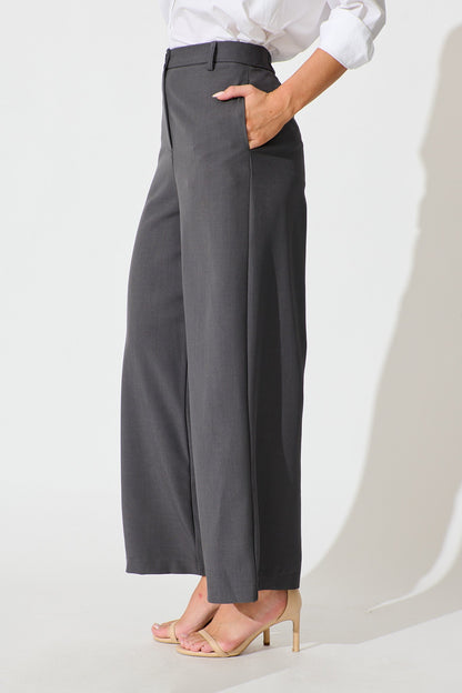 Office Talk Pant in Charcoal