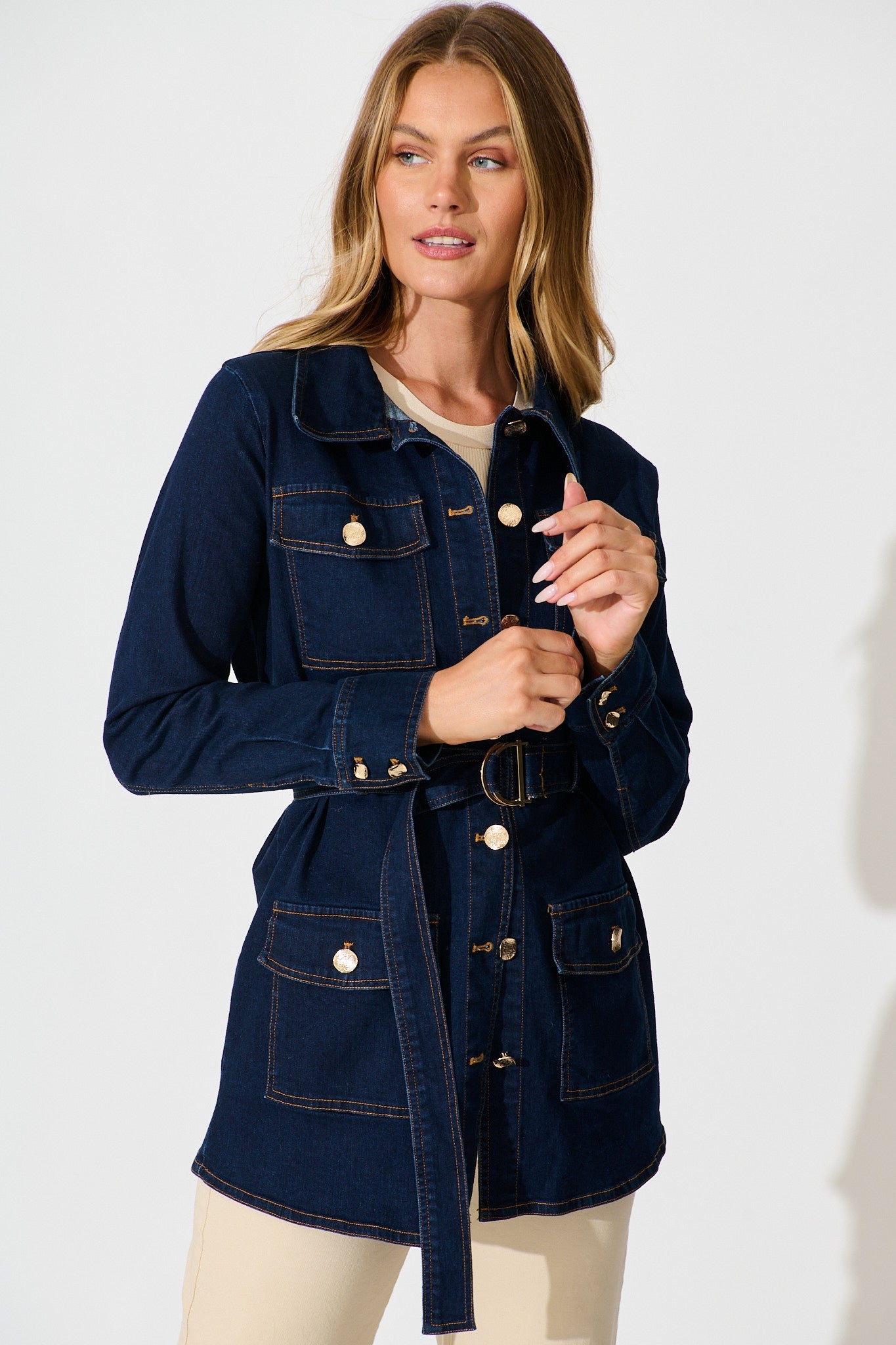 Jayden Jacket in Dark Blue Denim