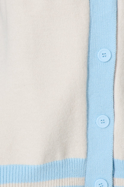 Dina Knit Cardigan In Blue Multi Wool Blend