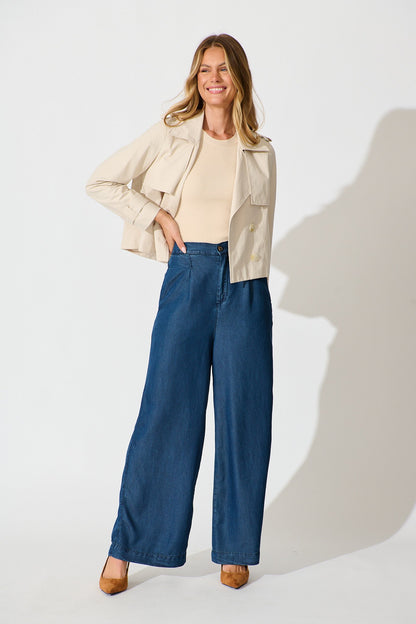 Malika Pant in Blue Chambray