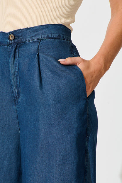 Malika Pant in Blue Chambray