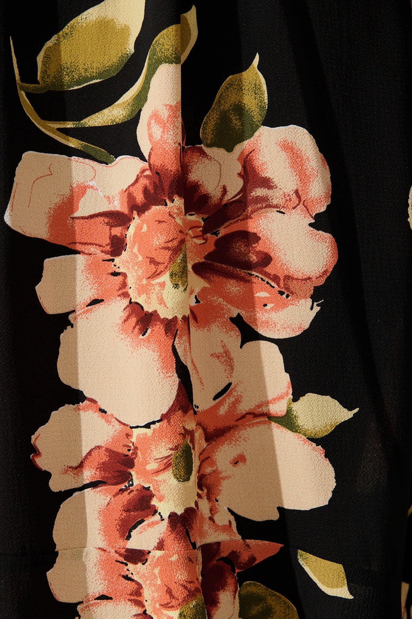 Jemimah Midi Dress In Black with Blush Floral