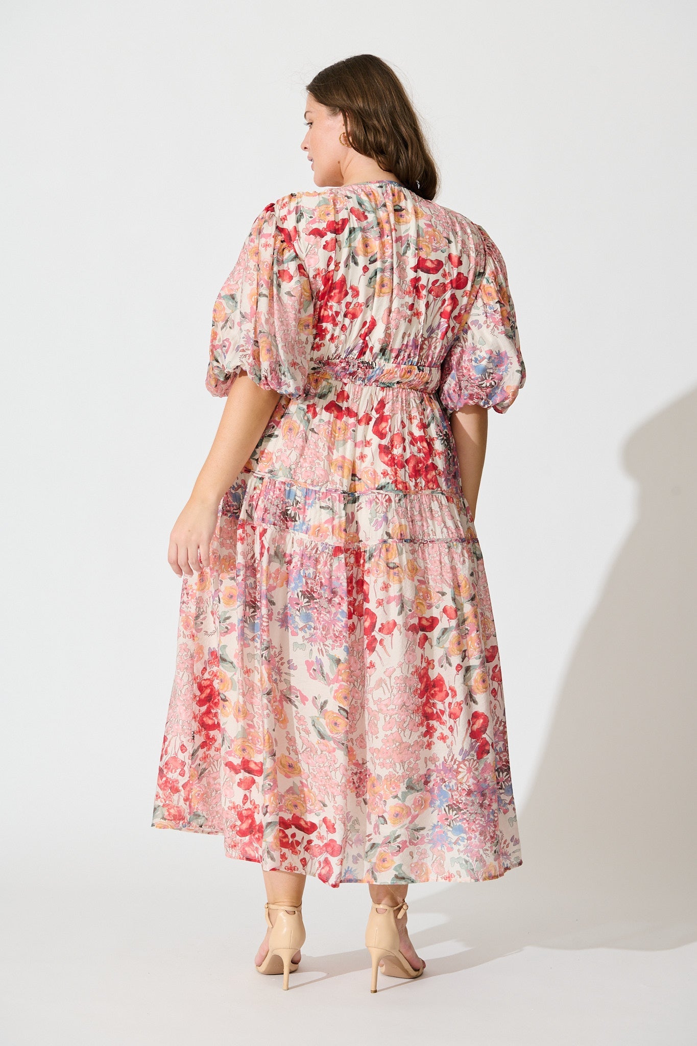 Amalie Midi Dress In Blush Multi Floral