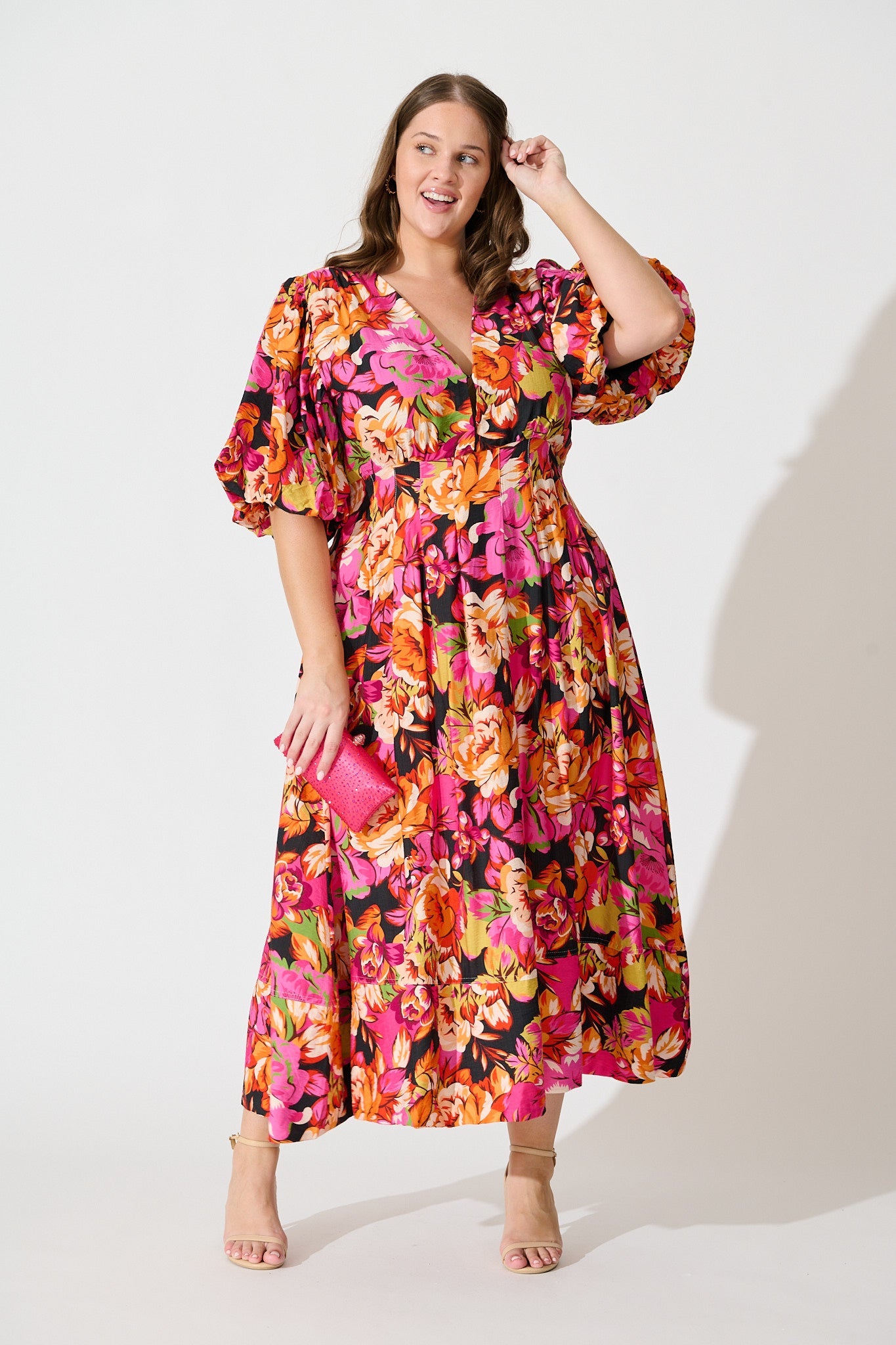 Daydreamer Midi Dress In Multi Floral