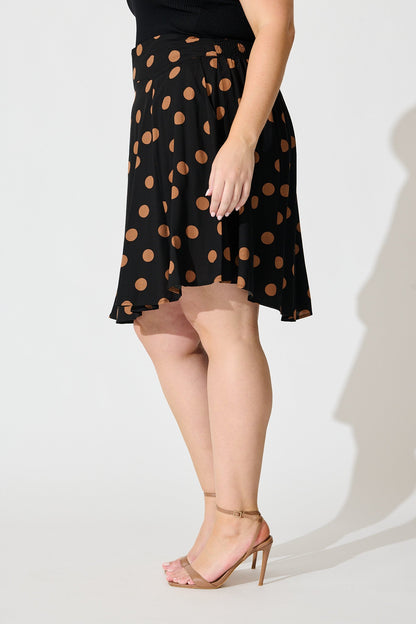 Brandy Skirt In Black with Brown Spot
