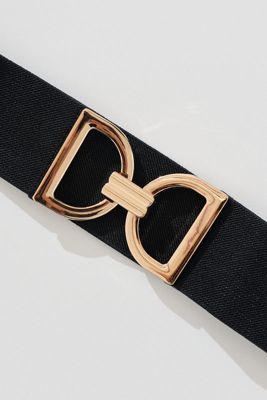 Carrie Belt in Black Stretch