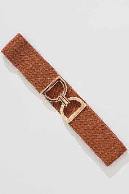 Carrie Belt in Brown Stretch
