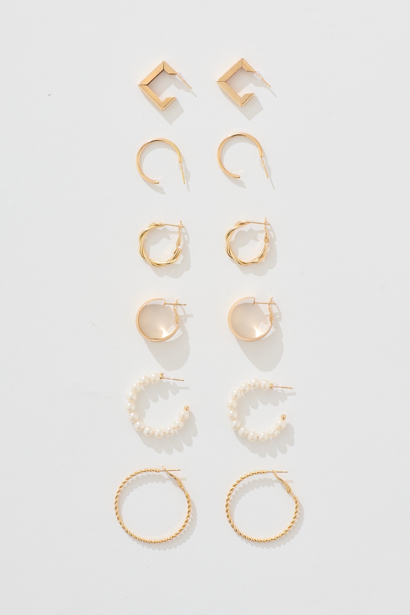 Hattie Multi Hoop Earrings Pack in Gold