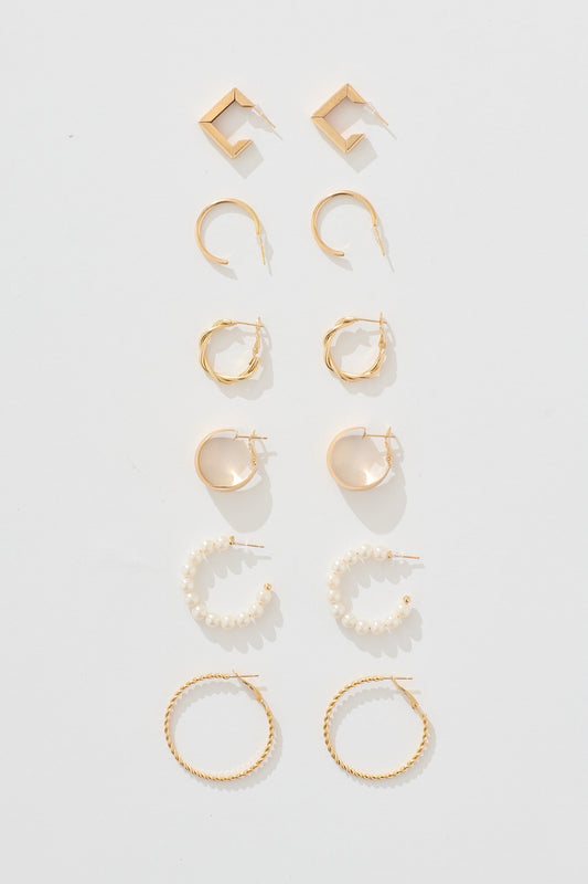 Hattie Multi Hoop Earrings Pack in Gold