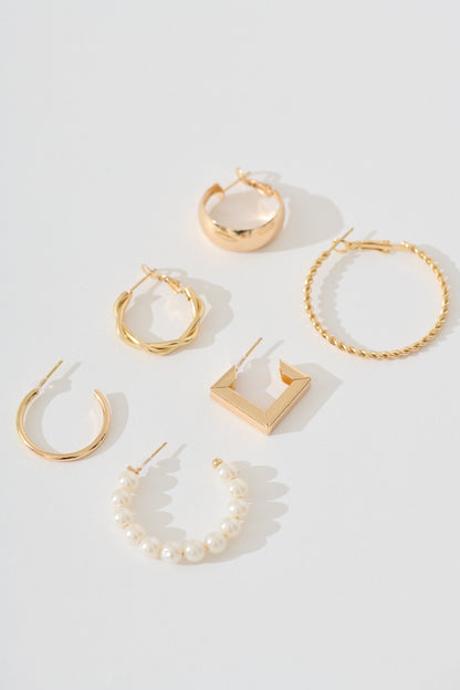 Hattie Multi Hoop Earrings Pack in Gold
