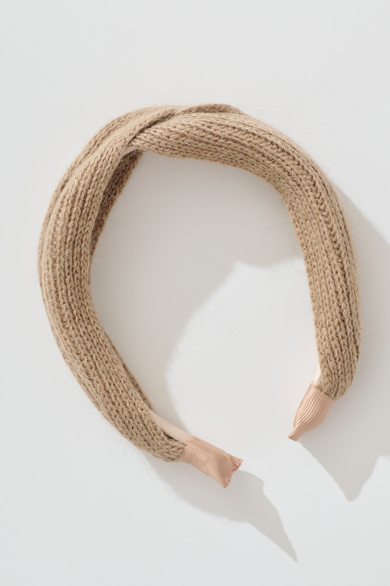 Anica Knitted Headband in Light Brown