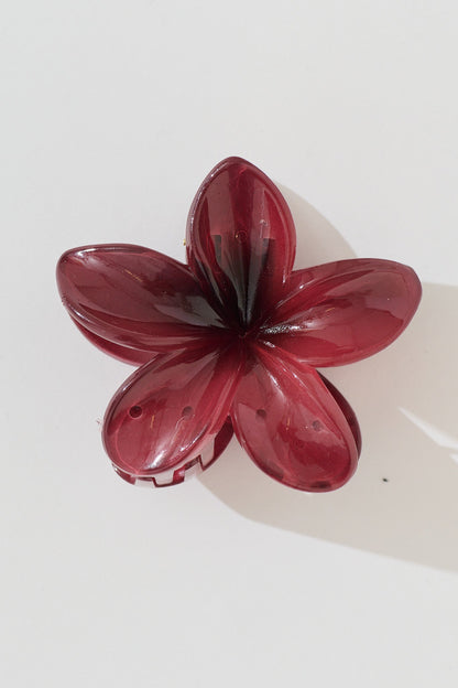 Frangipani Hair Claw in Wine Red