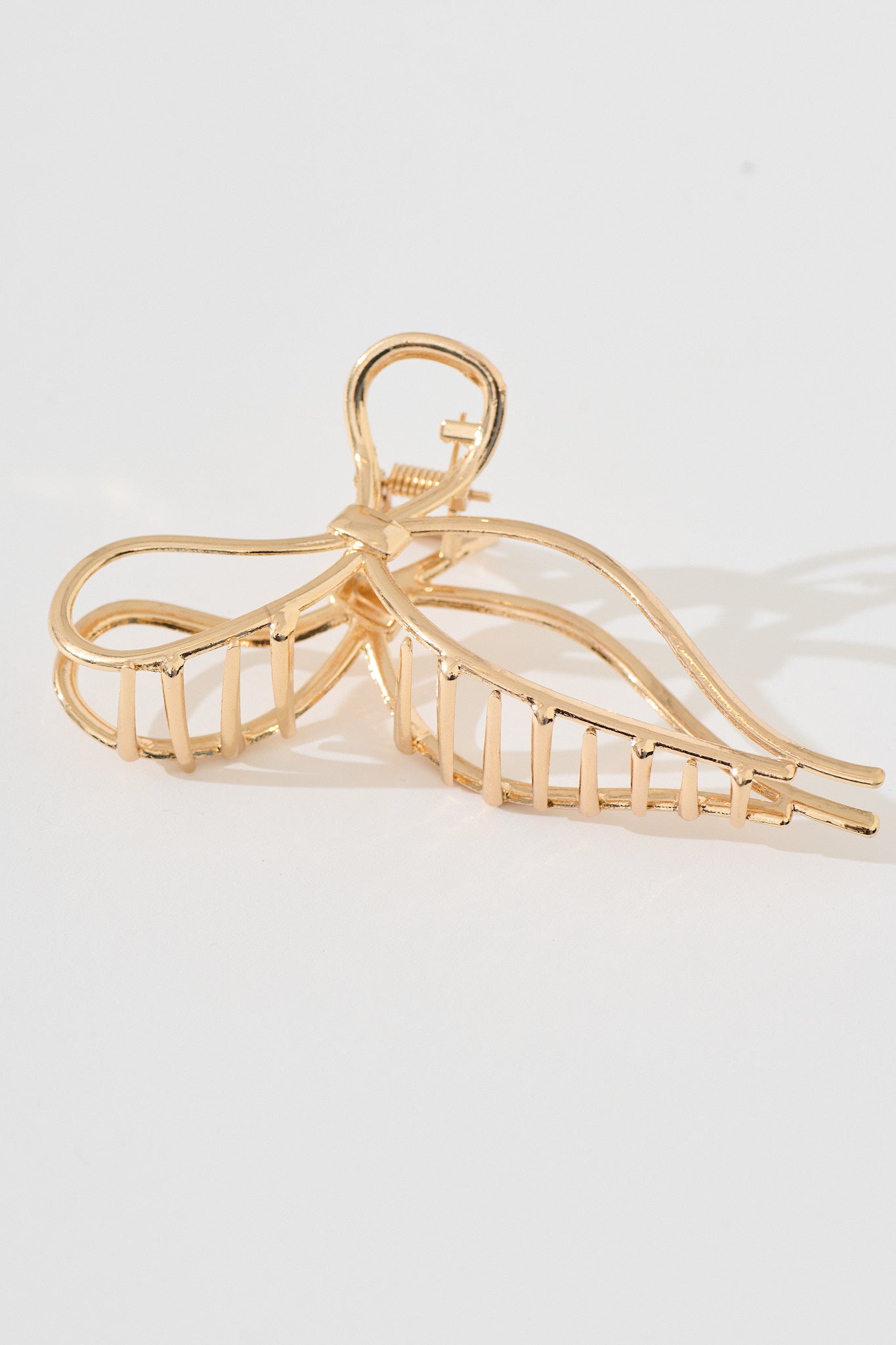 Mallorie Ribbon Metal Hair Claw in Rose Gold