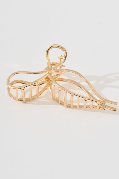 Mallorie Ribbon Metal Hair Claw in Rose Gold