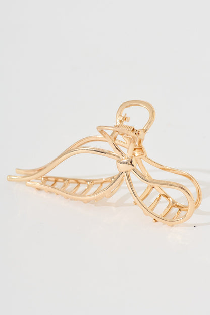 Mallorie Ribbon Metal Hair Claw in Rose Gold