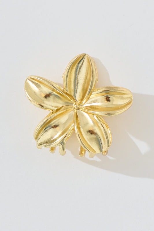 Frangipani Mini Metal Hair Claw in Gold