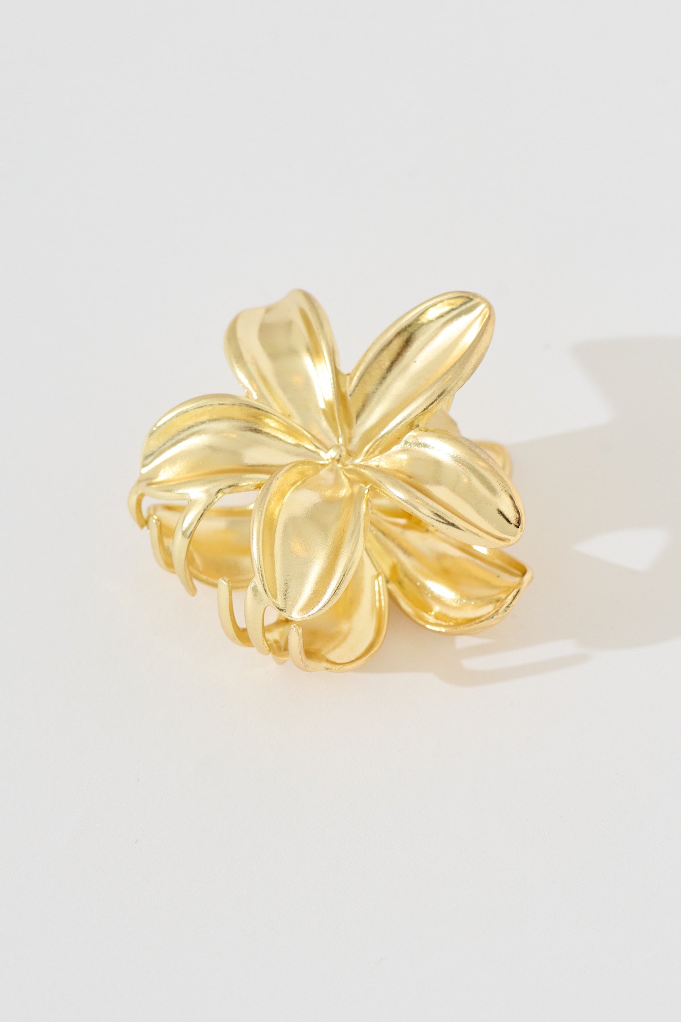 Frangipani Mini Metal Hair Claw in Gold