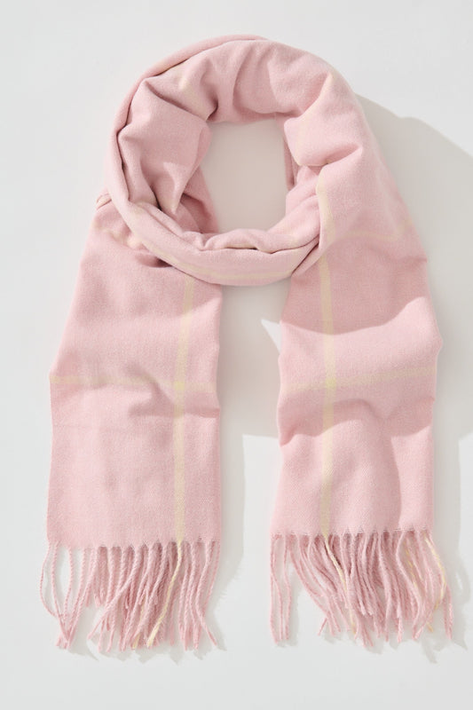 Elaine Scarf in Blush Pink Plaid