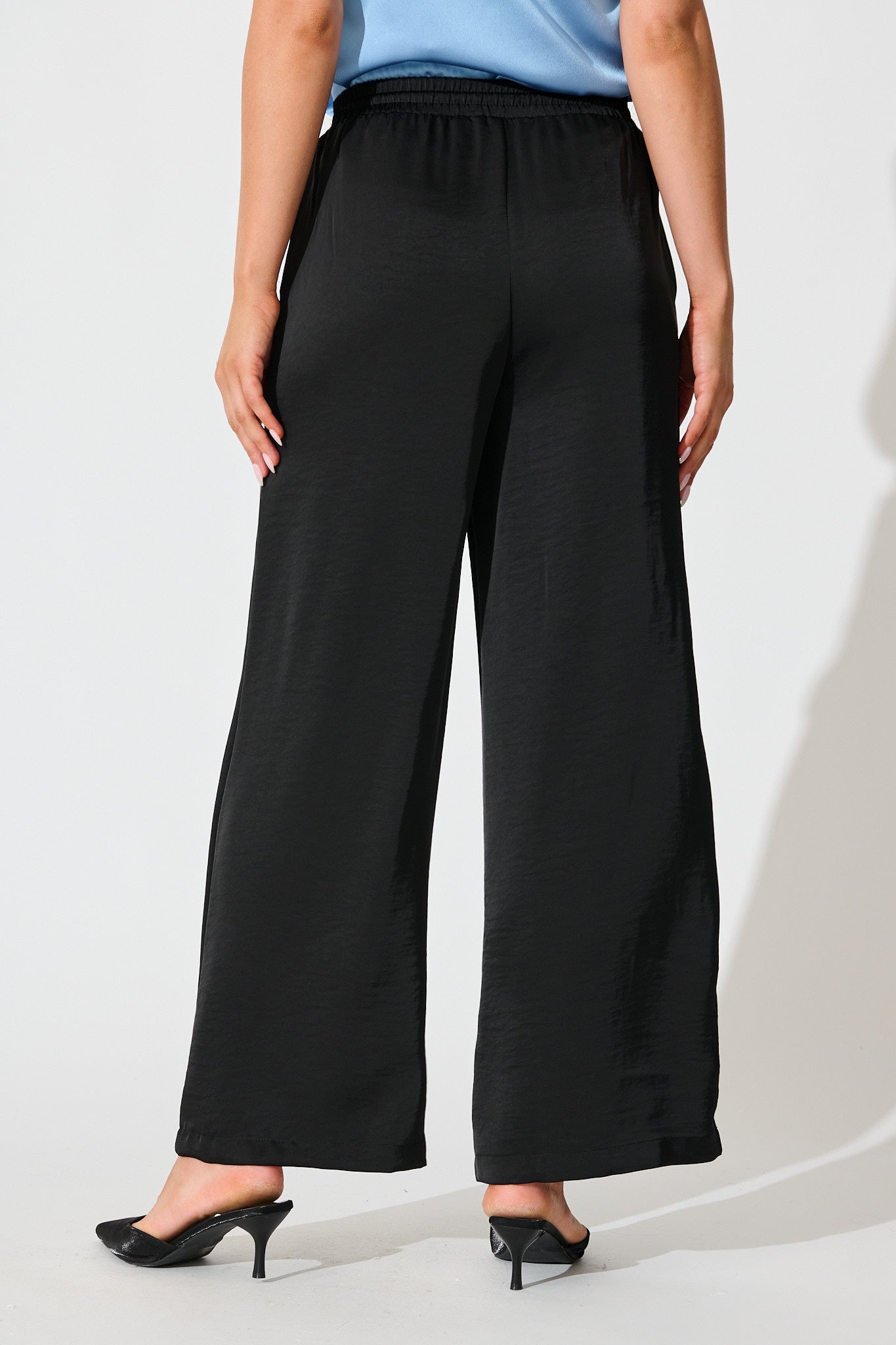 Jerona Pant in Black Satin