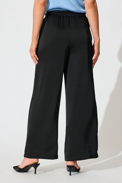 Jerona Pant in Black Satin