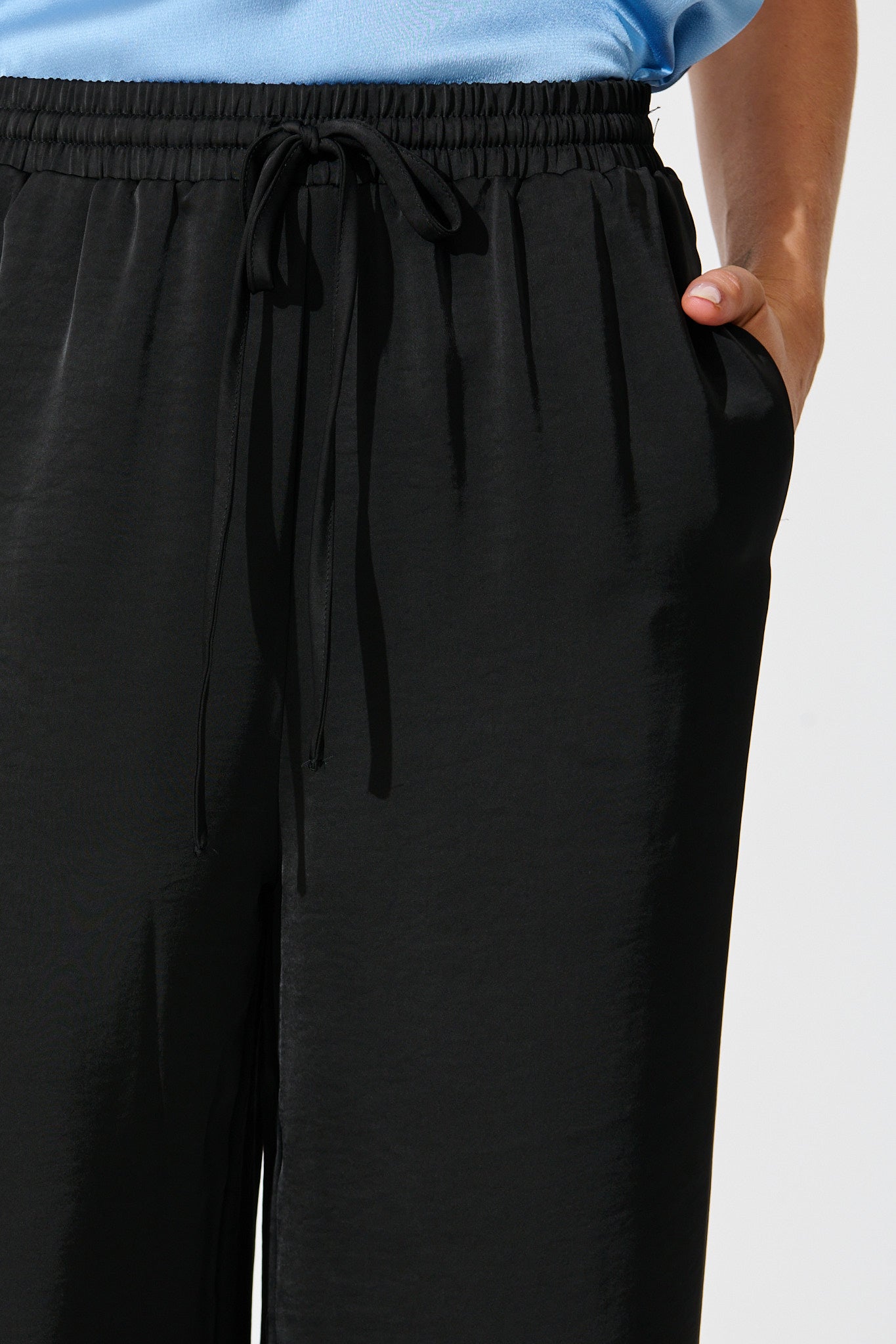 Jerona Pant in Black Satin