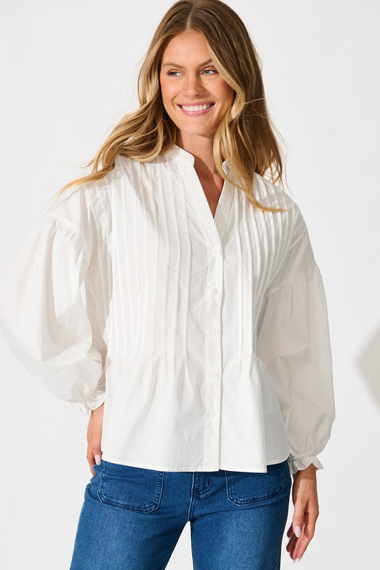 Rapture Shirt in White Cotton