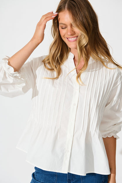 Rapture Shirt in White Cotton