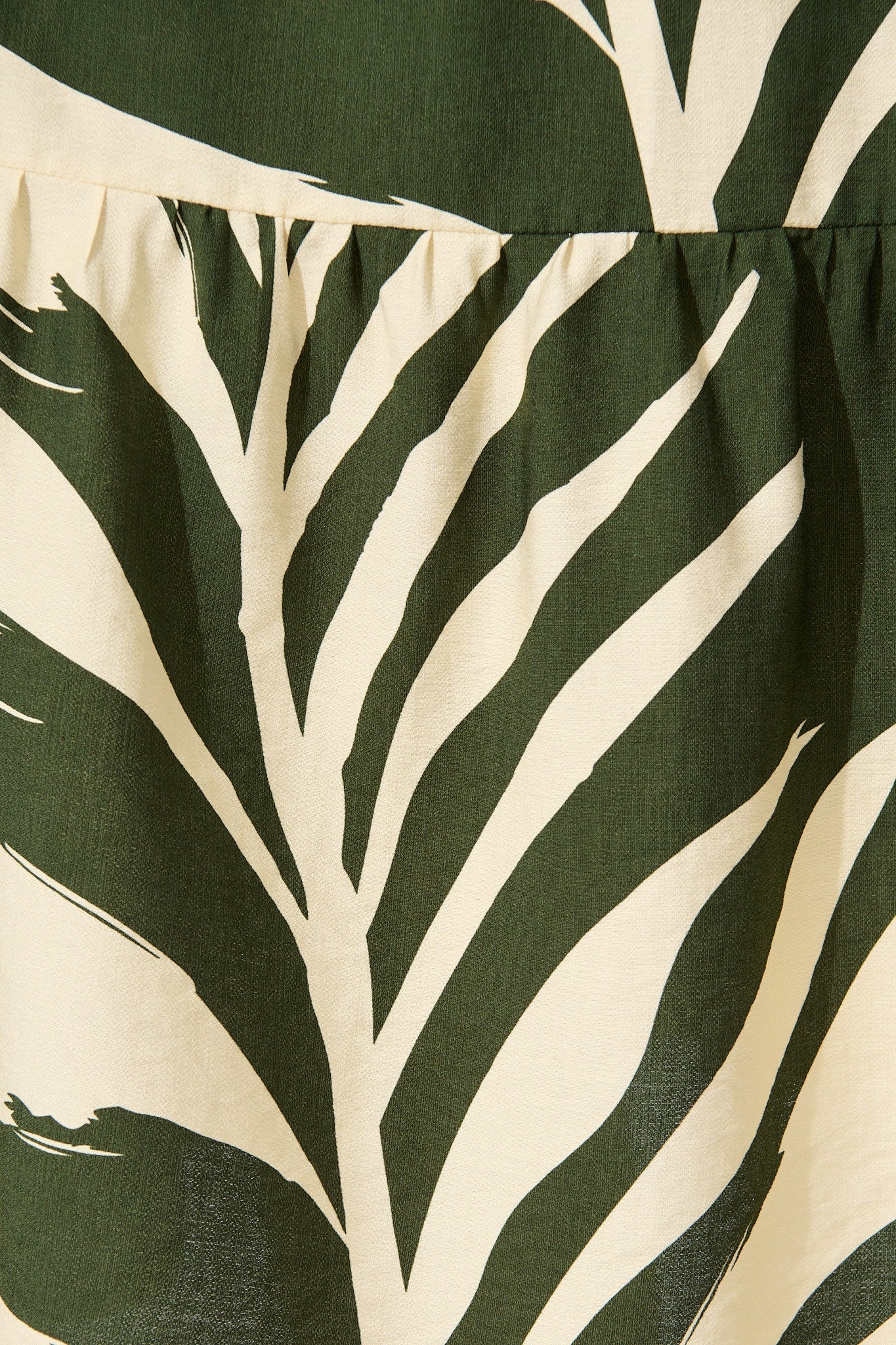 Maribelle Dress in Green with Cream Leaf Print