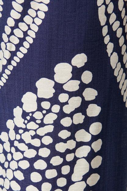 Harper Pant in Navy with White Print