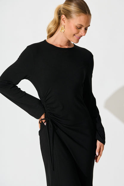 Samba Maxi Dress in Black Jersey