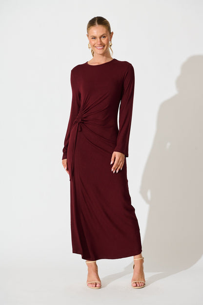 Samba Maxi Dress in Wine Jersey