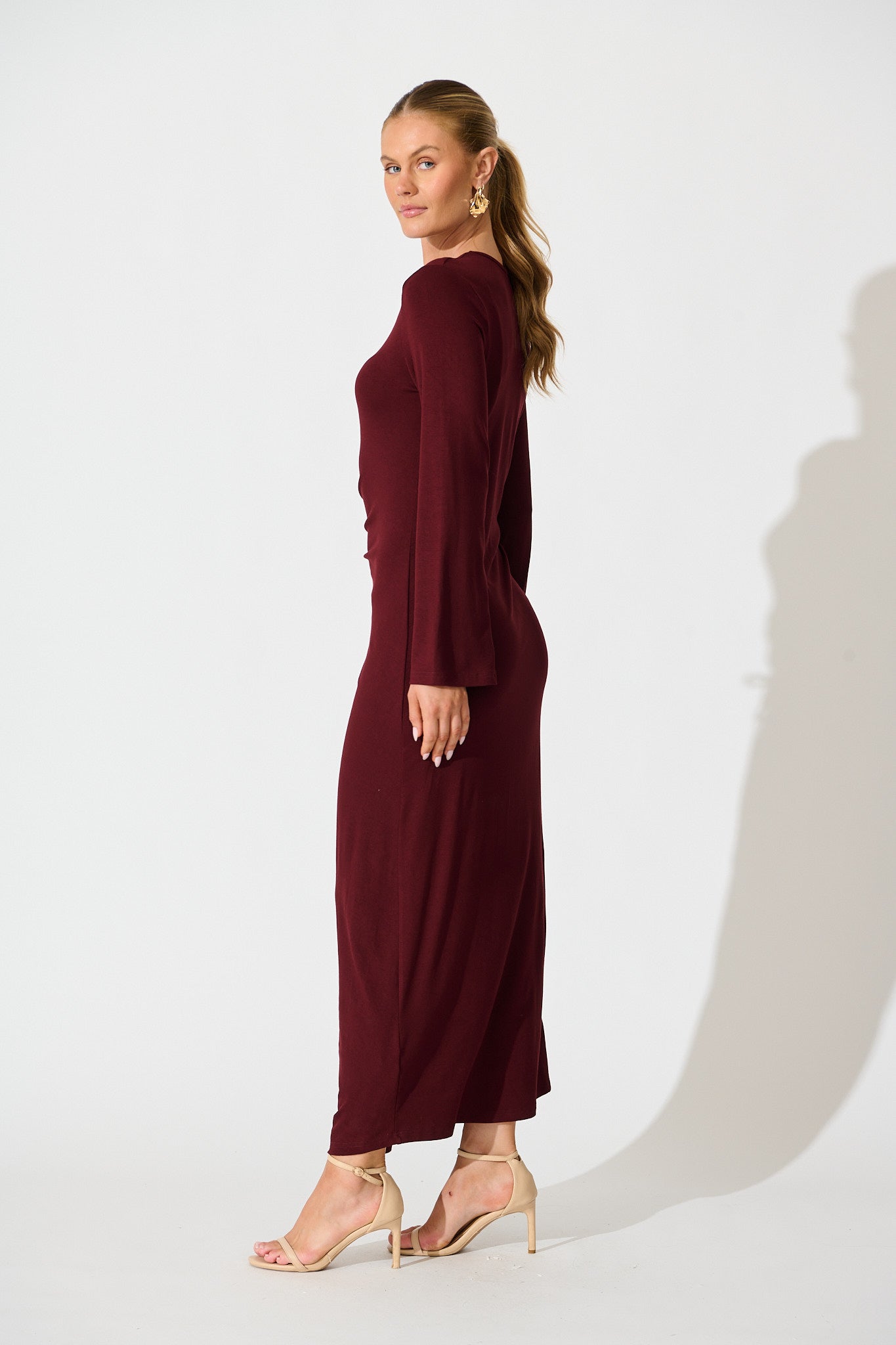 Samba Maxi Dress in Wine Jersey