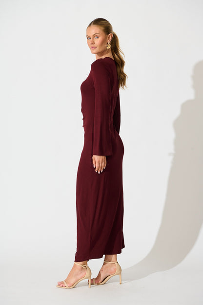 Samba Maxi Dress in Wine Jersey