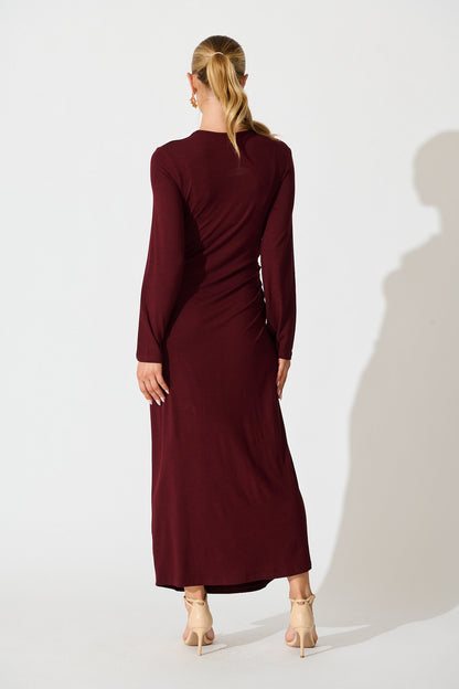 Samba Maxi Dress in Wine Jersey