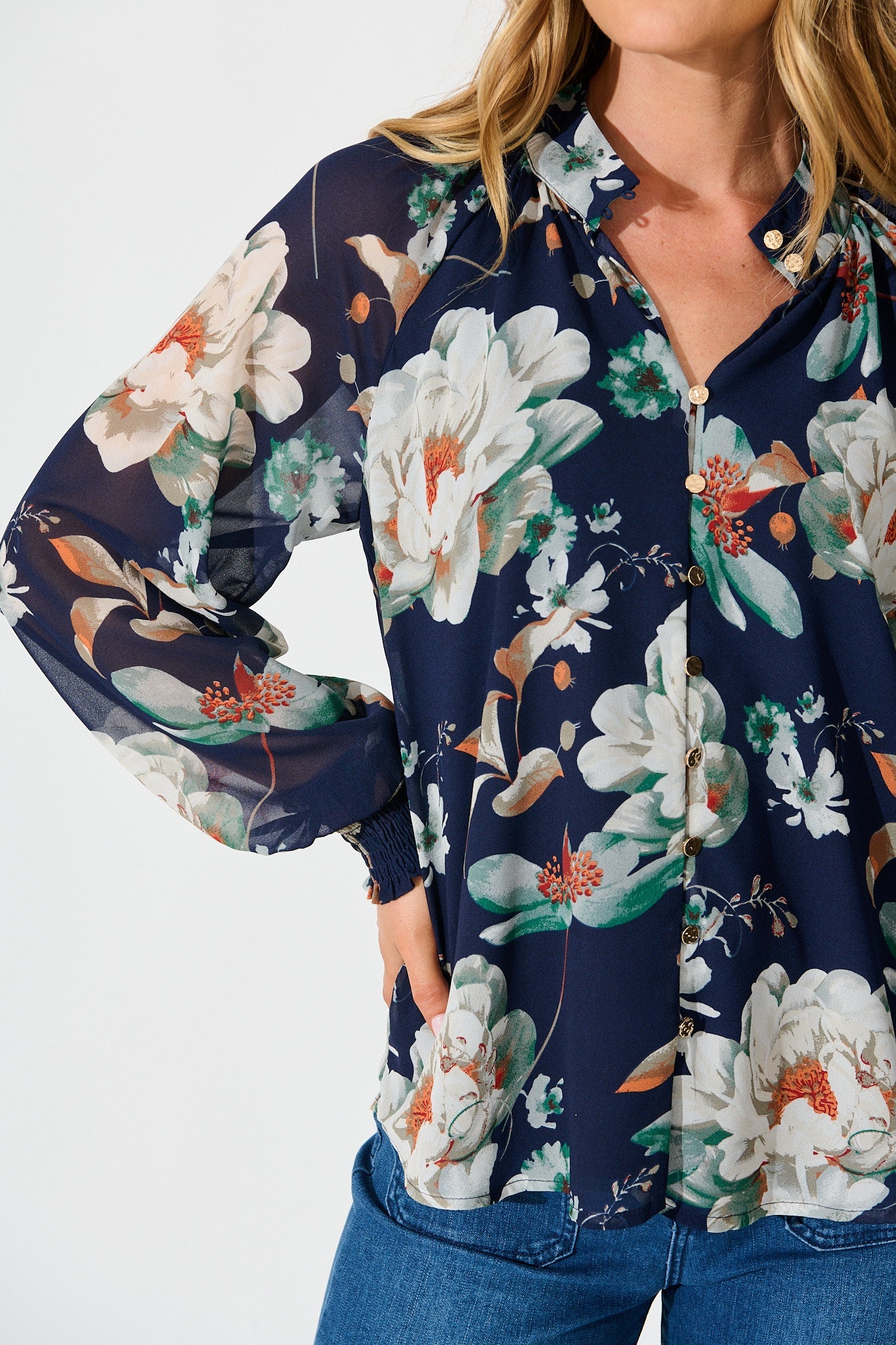 Brielle Top in Navy Floral