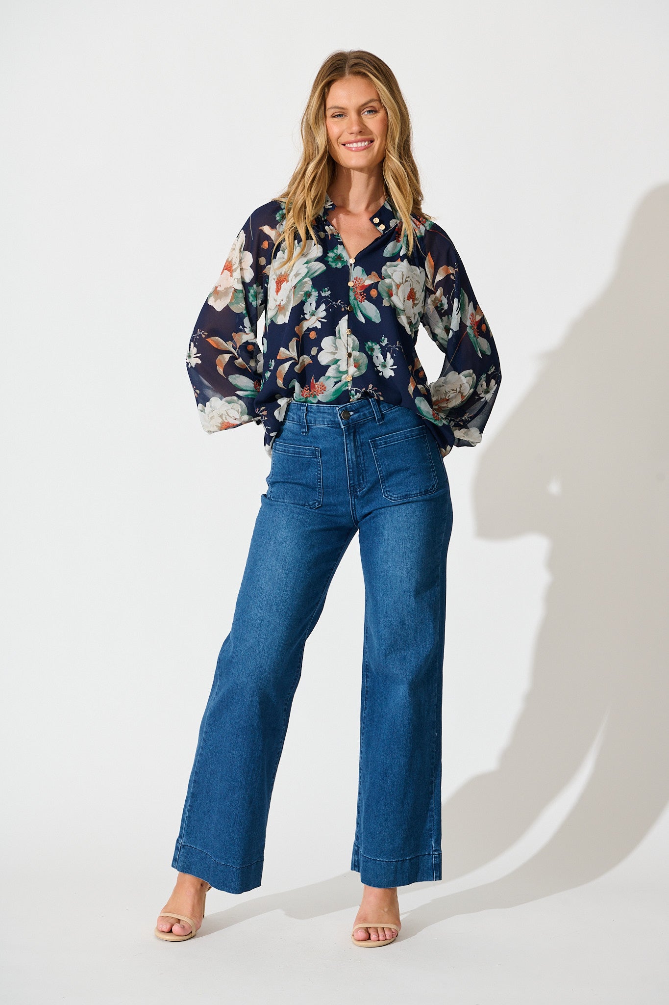 Brielle Top in Navy Floral