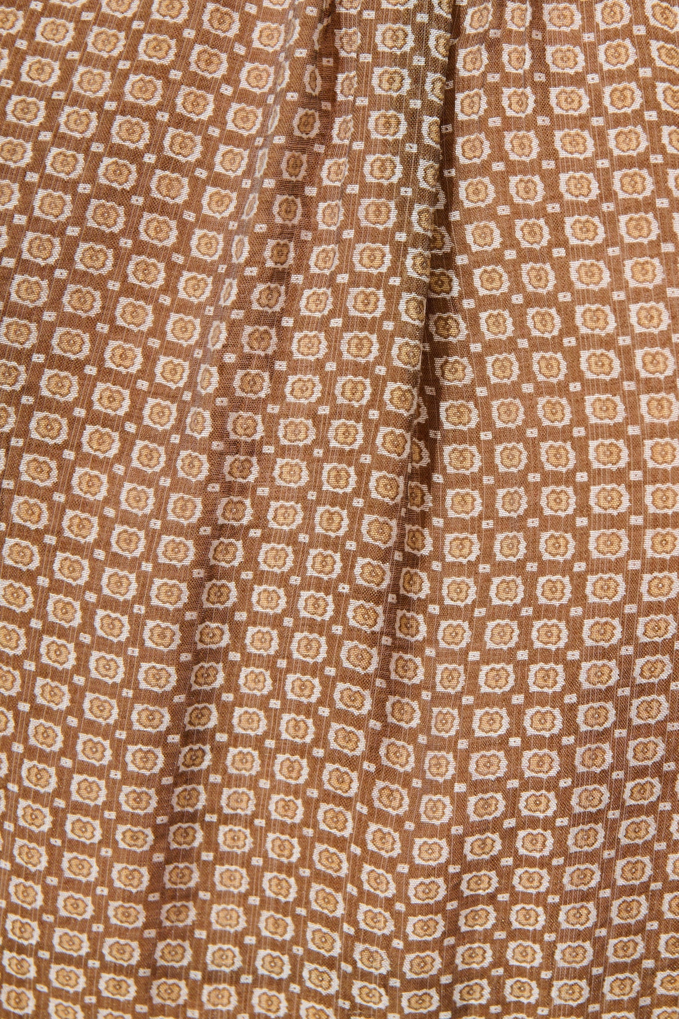 Santiago Smock Top in Brown Tile Print