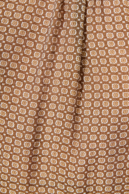 Santiago Smock Top in Brown Tile Print