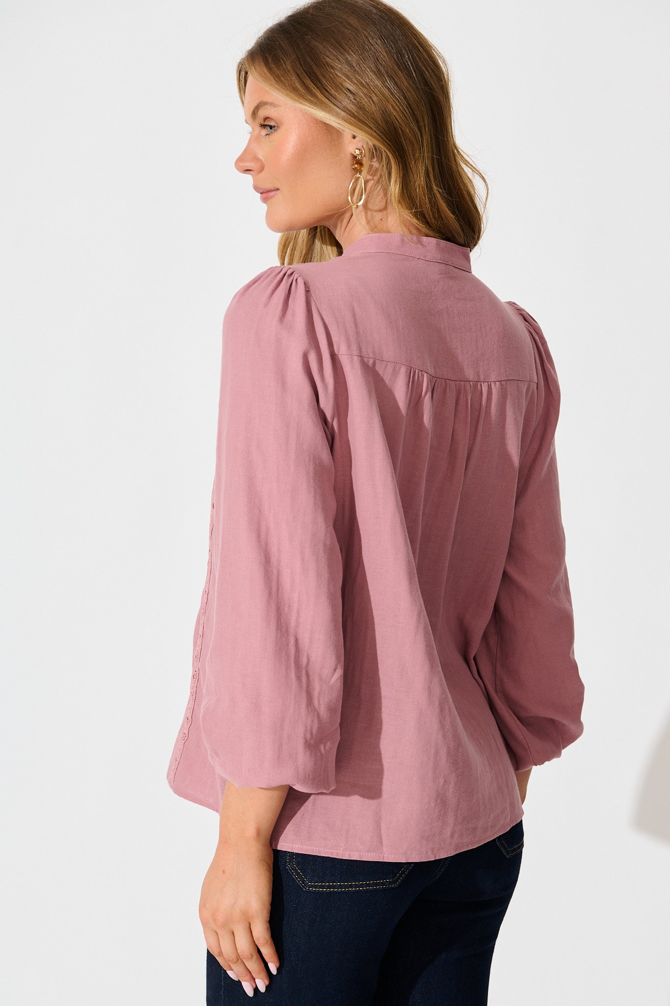 Conversations Top in Dusty Rose Cotton