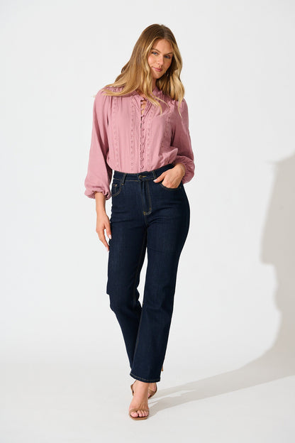 Conversations Top in Dusty Rose Cotton