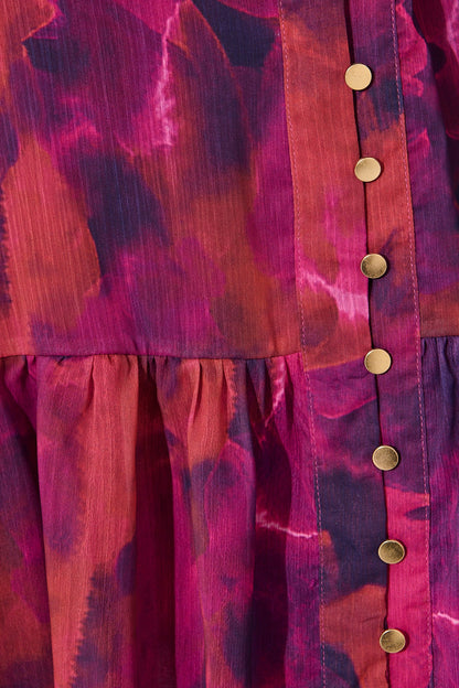 Mica Dress in Purple Watercolour Chiffon