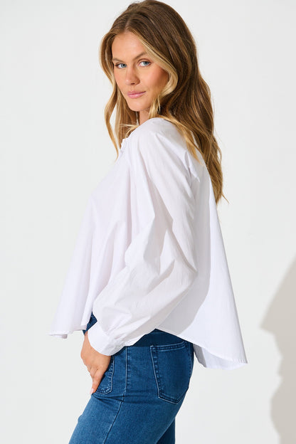 Essie Shirt in White Cotton