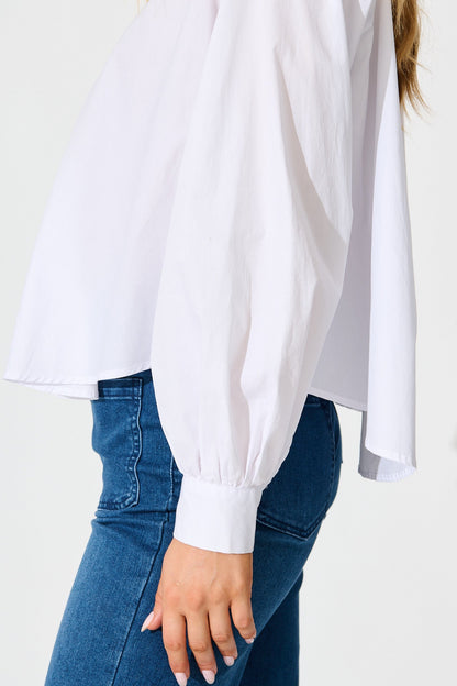 Essie Shirt in White Cotton